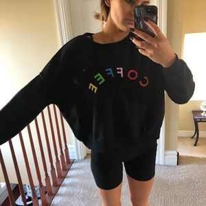 Graphic Cropped Crewneck sweatshirt